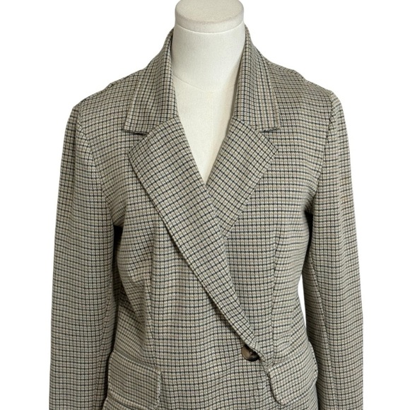 MAEVE Anthropologie Collegiate Knit Blazer Jacket Houndstooth Size S Work Casual - Picture 9 of 11